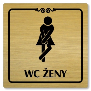 WC ženy, 100x100mm, zlatá, Texas